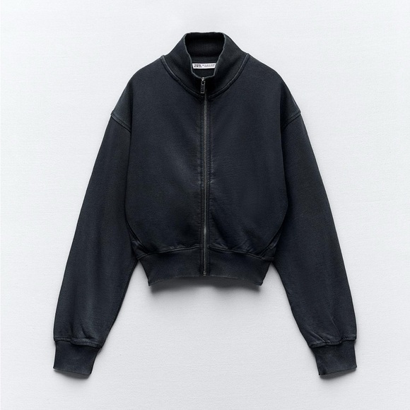 Zara Jackets & Blazers - Zara rib knit zip up bomber jacket